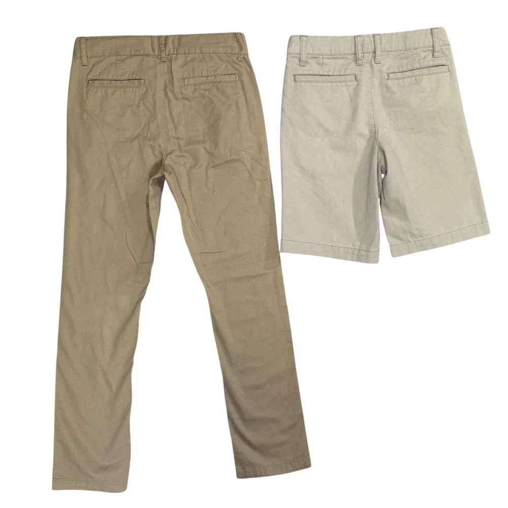 Boys Khaki Uniform Bundle Childrens Place Pants Cat & Jack Shorts Size 10